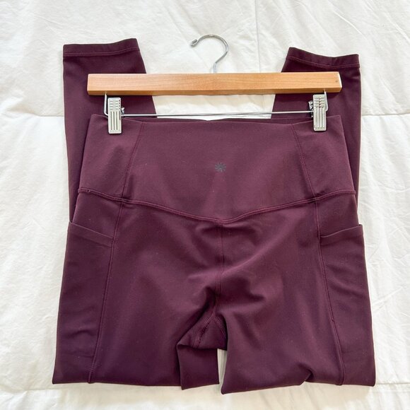 Athleta Salutation Stash Pocket 7/8 Tight Spiced Cabernet Burgundy Leggings M - Picture 8 of 9